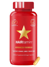 HAIRTamin hair growth supplement bottle with advanced formula for stronger, longer, thicker hair